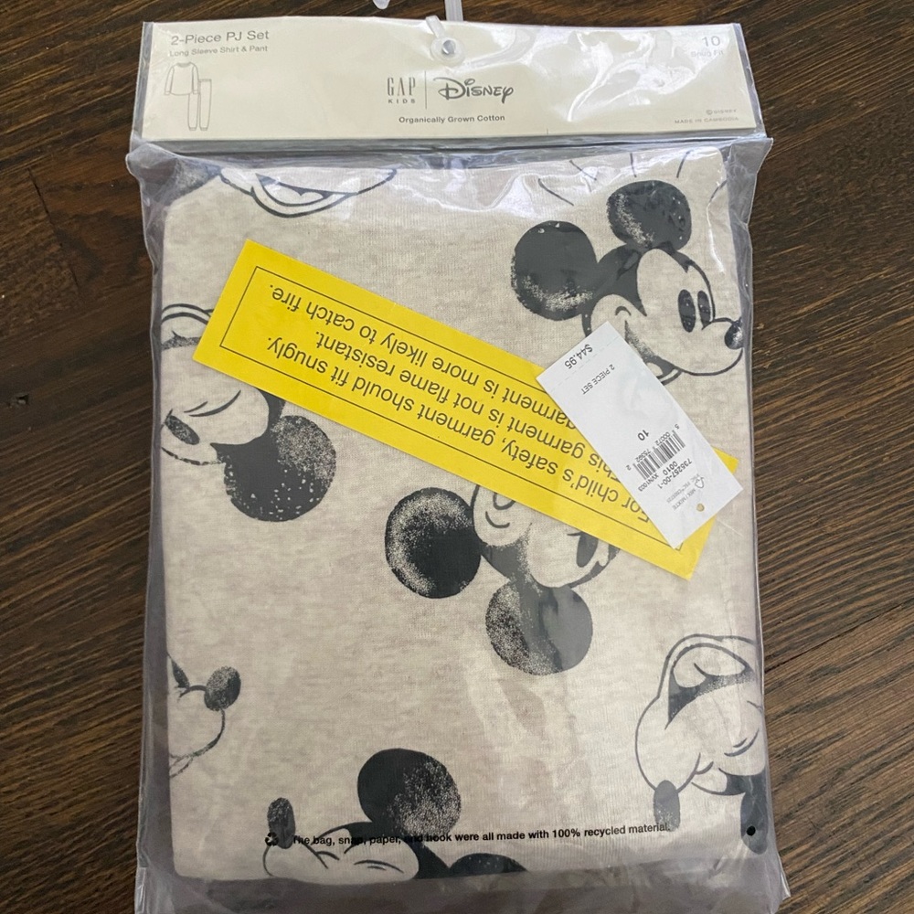 Gap kids Disney Mickey Mouse organic 2 piece PJ set tie dye sz 10